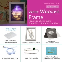 DIY 3D Paper Cutting Light Box Wooden Frame -Santa is Coming Photo