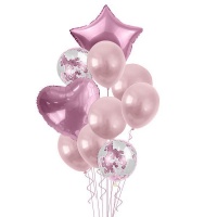 BubbleBean - Light Bunched Party Helium Balloons - 10 Piece Photo