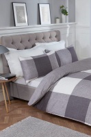 I Saw it First - Charcoal Chunky Gingham Check Duvet Cover Set Photo
