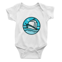 PepperSt Short Sleeve Baby Grow - Boat - White Photo
