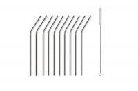 Reusable Stainless Steel Silver Drinking Straws Photo