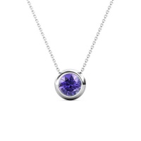Destiny Moon February/Amethyst Birthstone Necklace with Swarovski Crystals Photo