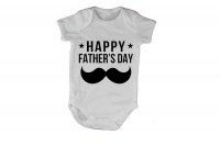 BuyAbility Happy Fathers Day - Mustache & Stars - Short Sleeve - Baby Grow Photo
