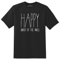 Just Kidding Kids "Happy Most Of The Time" Short Sleeve T-Shirt -Black Photo