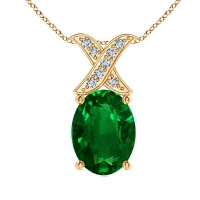 Civetta Spark XO Pendant- with Swarovski Emerald Crystal Gold Photo