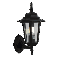 Zebbies Lighting - Crown - Black 6 Panel Up-Facing Outdoor Lantern Photo