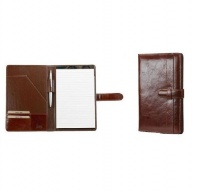 Adpel A5 Vitello Leather Folder with Tab Closure - Brown Photo