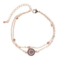 Idesire Cubic Zirconia Double Bracelet In Rose Gold Photo