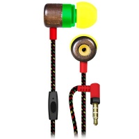 Maxell Wooden Deep Bass Silicon Earphone with Mic and braided cable - RASTA Photo