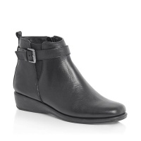 Gx & Co Ladies Ankle Boot With Buckle And Zip - Black 52148 Photo