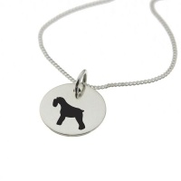 Schnauzer Dog Silhouette Sterling Silver Necklace with Chain Photo