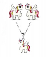 Destiny 925 Sterling Silver Kid's Unicorn Set with Swarovski Crystals Photo