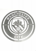 Medal Hanger Specialists DC Designers Manchester City FC Crest Mounted Wall Art Design Stainless Steel Photo