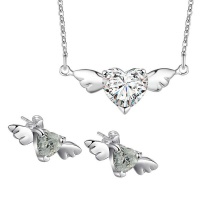 Unexpected Box Flying Angel Wings Necklace & Earring Set Photo