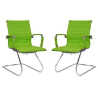 The Office Chair Corp TOCC Green Ribbed Visitors' Office Chairs - Set of 2 per box Photo
