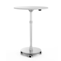 LASA Height Adjustable Round Laptop Floor Table - White Photo