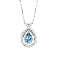 XP Elegant Light Blue with Whitestone Swarovski Embellished Crystal Necklace Photo