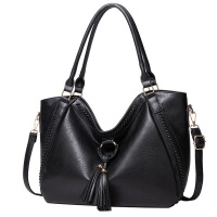 Women's Stylish Large Capacity Soft PU Leather Messenger Bag - Gray Photo