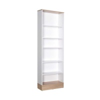 Adore Bookcase - 6 Tier Bookshelf - Italian Oak/White - 5 year Warranty Photo