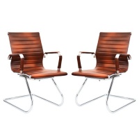 The Office Chair Corp TOCC Brown Ribbed Visitors' Office Chairs - Set of 2 per box Photo
