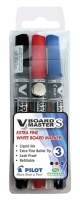 Pilot V Board Master S Extra Fine Whiteboard Markers - Wallet of 3 Photo
