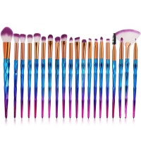 20 Piece Facial Make Up Synthetic Brush Set - Gradient Blue & Purple Photo