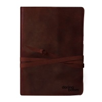 DoringBoom Men's A4 genuine Leather sleeve for Note pad / Exam Pad with string Photo