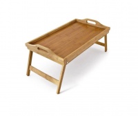 LC TECH Bamboo Breakfast in Bed Tray Table with Folding Legs Laptop Stand Photo