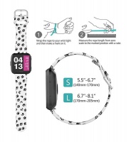 POMME Classic Black & White Fadeless Paw Fitbit Versa Replacement Strap Photo