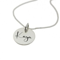 "Kaya" Personalised Engraved Necklace in Sterling Silver Photo