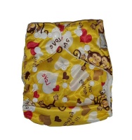 Naughty Baby Reusable Cloth Pocket Nappies - Yellow Monkey Photo