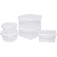 EasyLock 5 Piece Rectangular and Round Plastic Food Storage Containers Photo