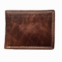 Nuvo - 073 Genuine Leather Men's bi-fold Wallet - Brown Photo