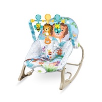 Multifunction Vibrate Baby Rocking Chair With Hanging Toys - Pink Photo