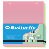 Butterfly Mixed File Divider 120mm X 230mm Pastel Board - Pack Of 100 Photo