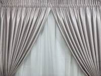 AZAZ ENTERPRISE Rosegold & Brown Sun Block Curtain & Lace 2.5x2.4m Photo