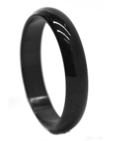 Androgyny solid black curved steel ring Photo