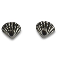 Trans Continental Marketing - Silver Scallop Shell Stud Earrings Photo