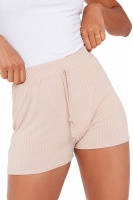 I Saw it First - Ladies Stone Ribbed Tie Front Runner Shorts Photo