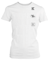 PepperSt Ladies White T-Shirt - Grid Design K Photo