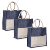 Love and Sparkles Love & Sparkles Cotton & Jute 3 pack eco shopper structured totes Blue Photo