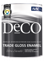 Deco Trade Gloss Enamel Interior and Exterior Paint White- 5Litre Photo