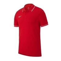 Nike Men's Team Club19 Short-Sleeve Polo Shirt - Red/White Photo