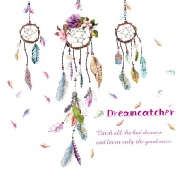 AOOYOU Feather & Dream Catcher Art Sticker for Wall Decoration Photo