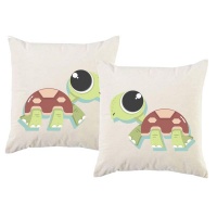PepperSt – Scatter Cushion Cover Set – Cute Cartoon Tortoise Photo
