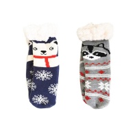 Thermal Socks 2 x Cartoon Animal Winter Socks For Kids Children - Assorted Photo