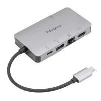 Targus USB-C DP Alt Mode Single Video 4K HDMI/VGA Docking Station with 100W PD Pass-Thru - Silver Photo