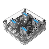 Orico 4 Port USB 3.0 Transparent Hub with 30cm cable- Transparent Photo