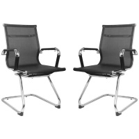 The Office Chair Corp TOCC Set of 2 Black Netting Visitots' Office Chair with Back Hanger Bar Photo