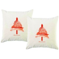 PepperSt – Scatter Cushion Cover Set – Christmas Tree Red Stripes Photo